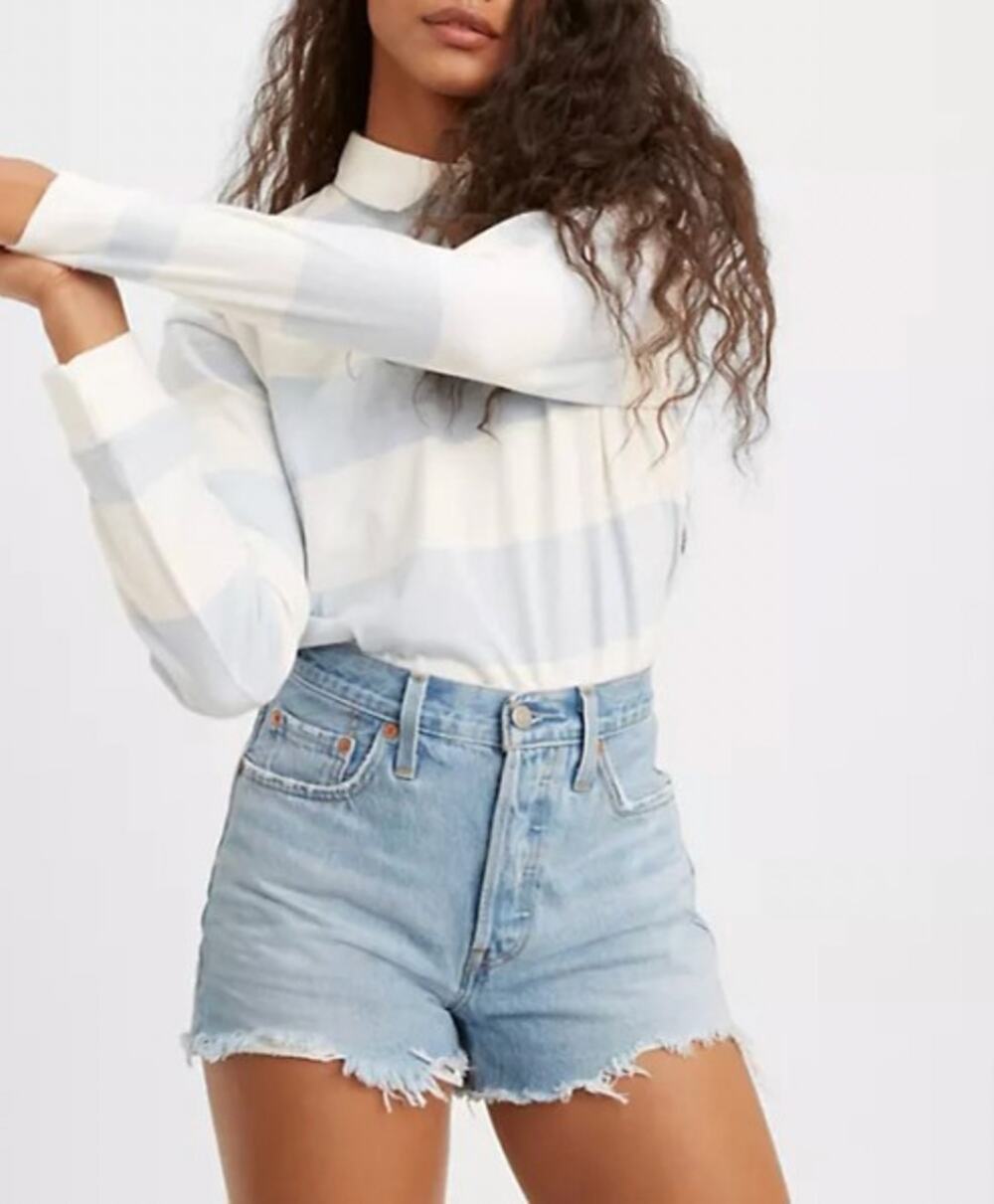 LEVI'S Womens 501 Original Fit Denim Shorts Size 28 US 6 Blue 56327-0086 NWT